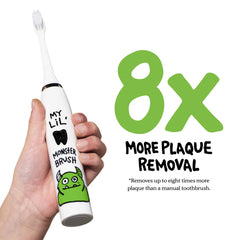 Side view of monster design kids toothbrush