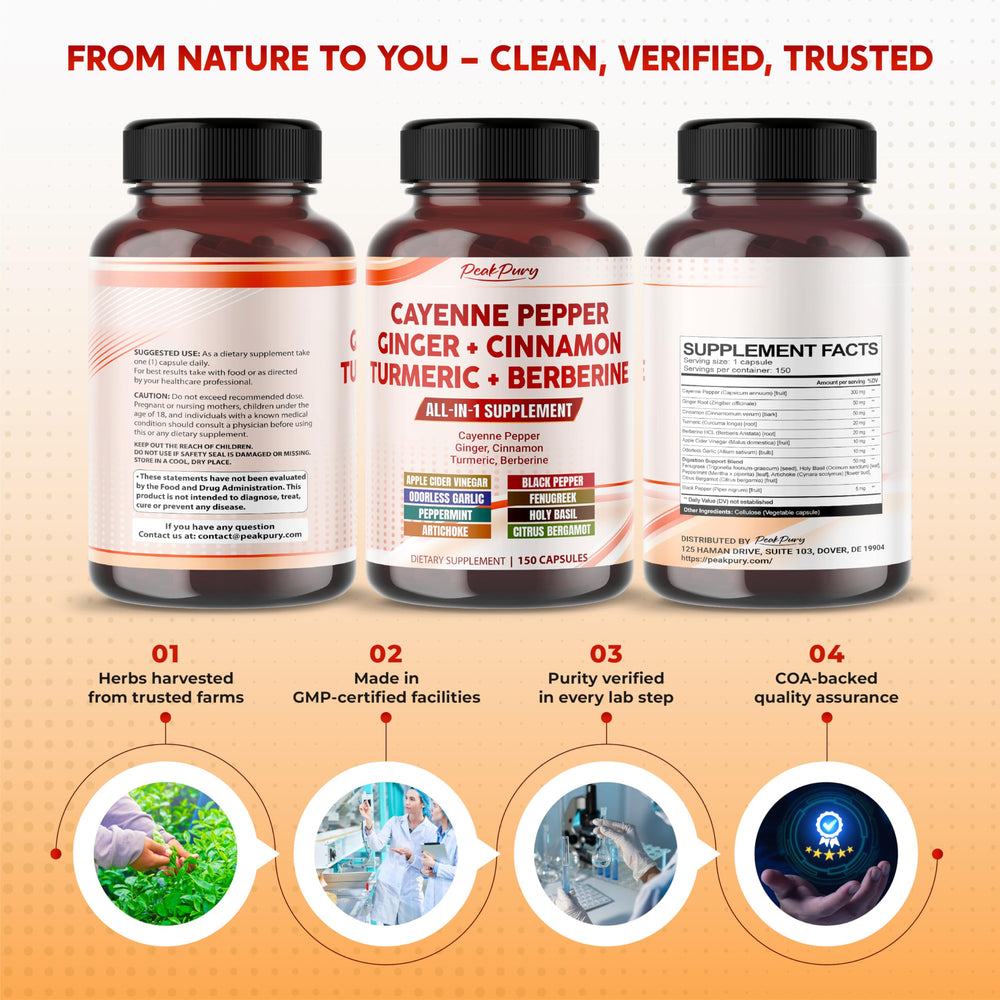 Made in USA label on cayenne pepper capsules bottle