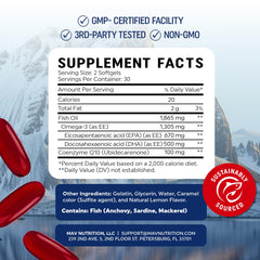 Made in USA GMP facility label on supplement bottle