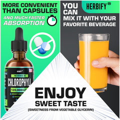 Made in USA Herbify Chlorophyll Drops packaging labeling