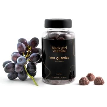 Made in USA grape iron gummies bottle 60 count