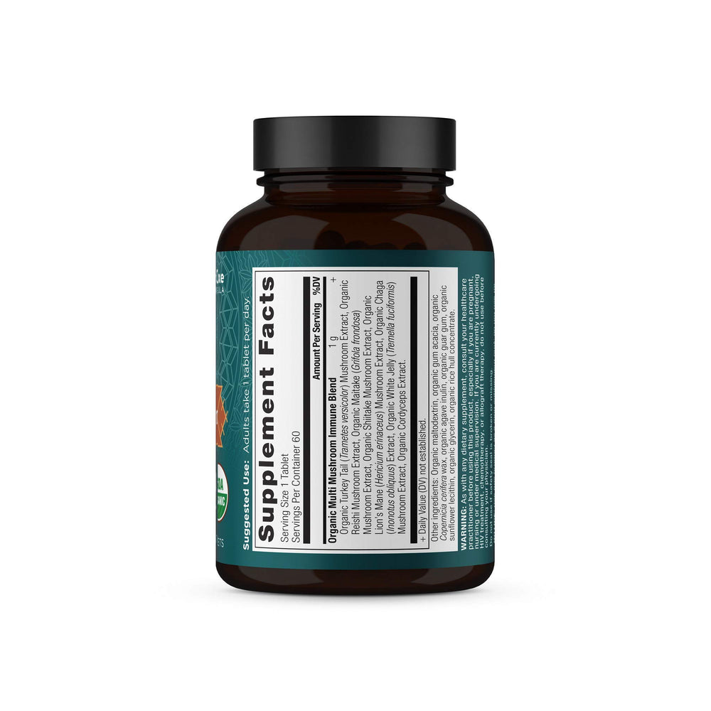 Made in the USA mushroom supplement bottle
