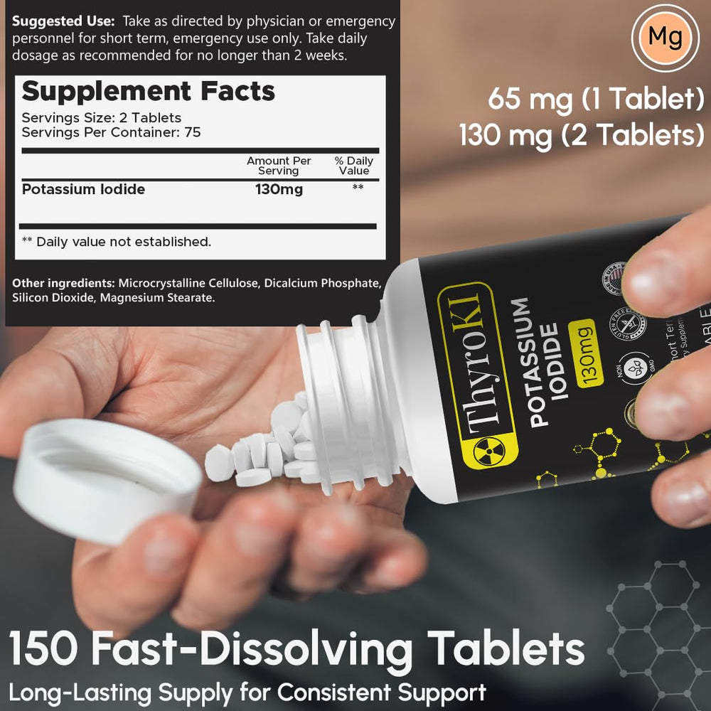 Made in USA potassium iodide 130 mg tablets
