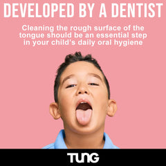 Made in USA label on kids tongue cleaner