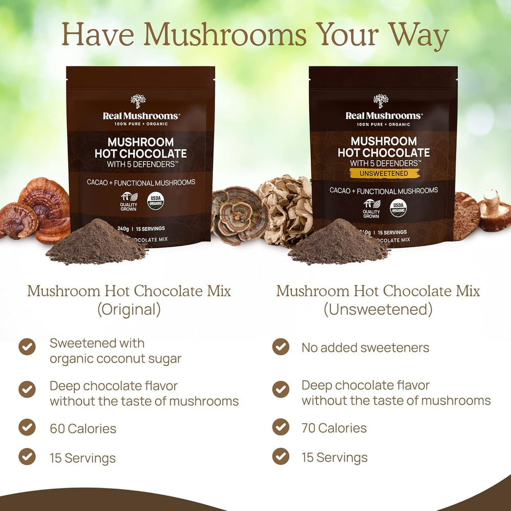 USA-made vegan, gluten-free, non-GMO hot chocolate packaging badge