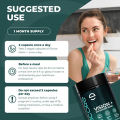 Made in USA label on Vision+ Eye Support Blend bottle