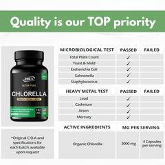 Made in USA packaging label for Chlorella Capsules 3000 mg