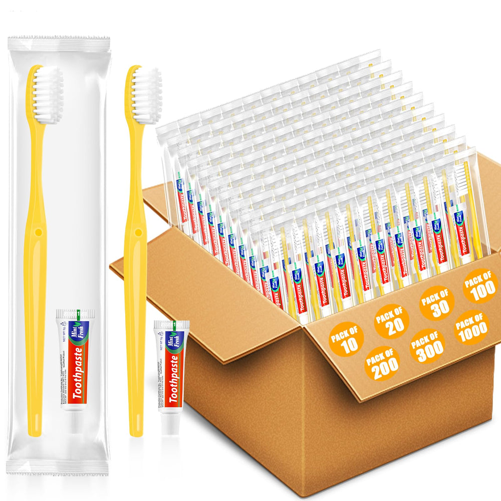 MAGDIY disposable toothbrushes with toothpaste bulk packaging