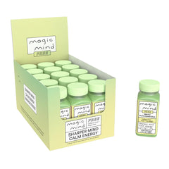 Front view of Magic Mind 2oz shot 15-pack bottle