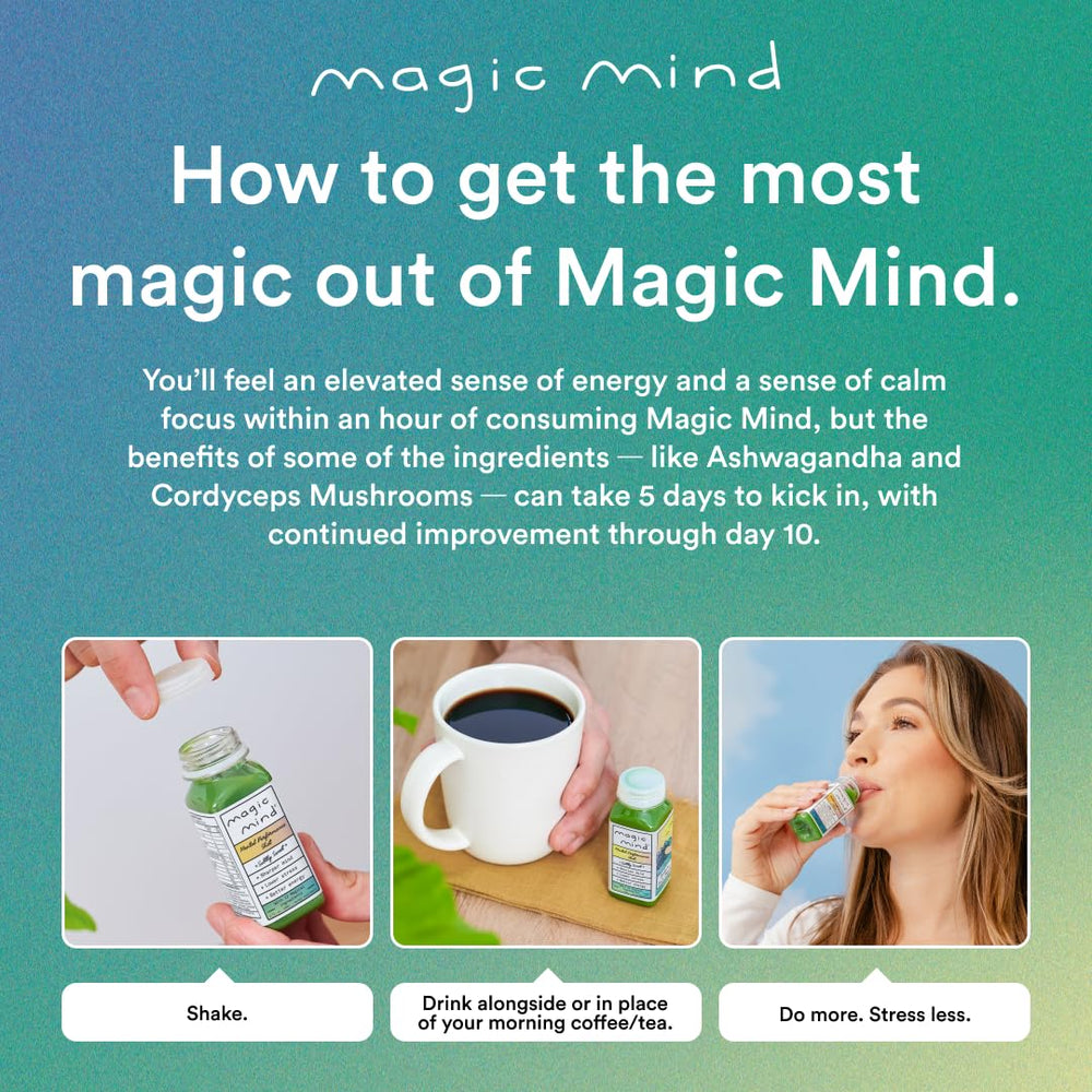 2 fl oz Magic Mind shot in a 5-pack bundle