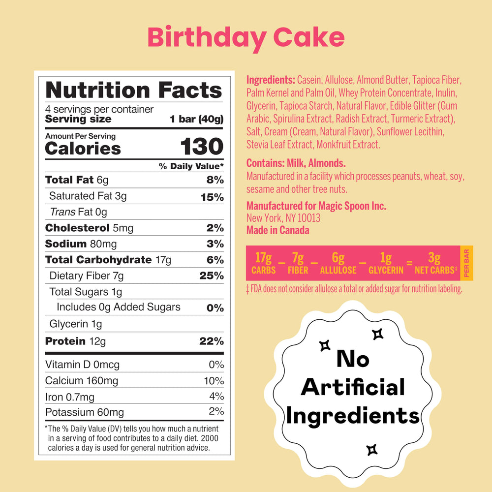 Magic Spoon Treats nutrition panel highlights 11g protein per serving