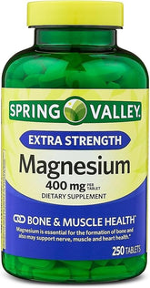 Magnesium 400 mg extra strength tablets bottle front view