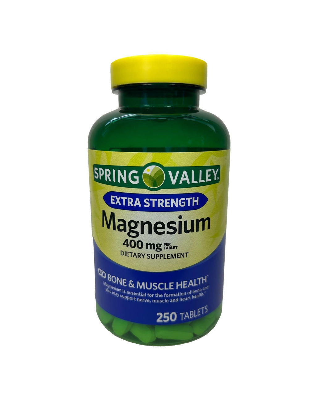 Nutrition label for magnesium supplement 400 mg