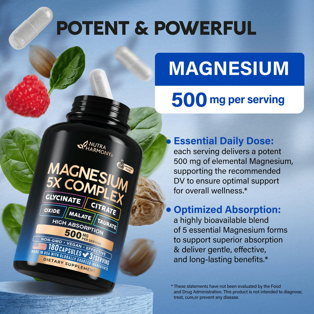 5-in-1 magnesium blend on product packaging