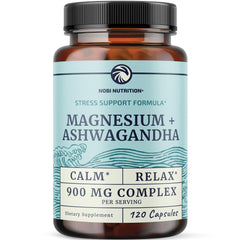Magnesium Ashwagandha bottle with 120 count capsules