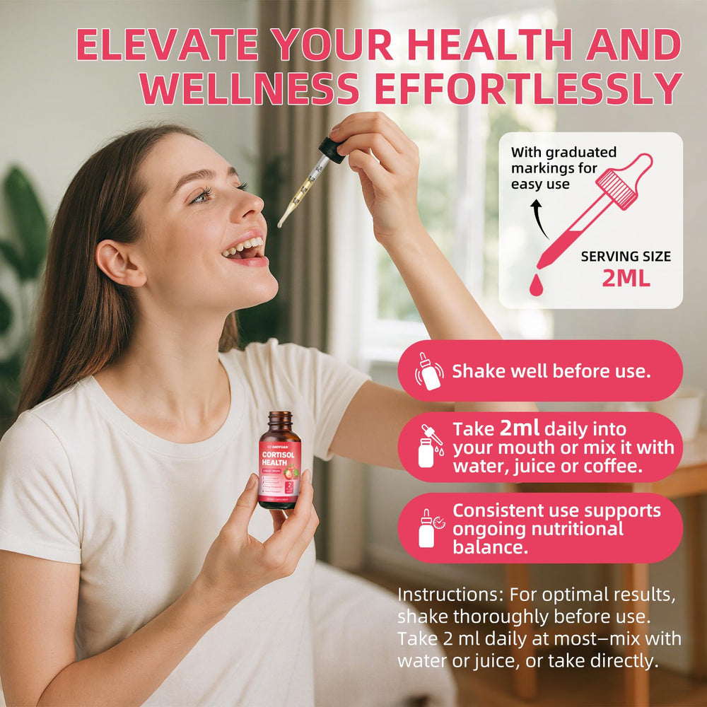 Close-up of key ingredients in cortisol drops