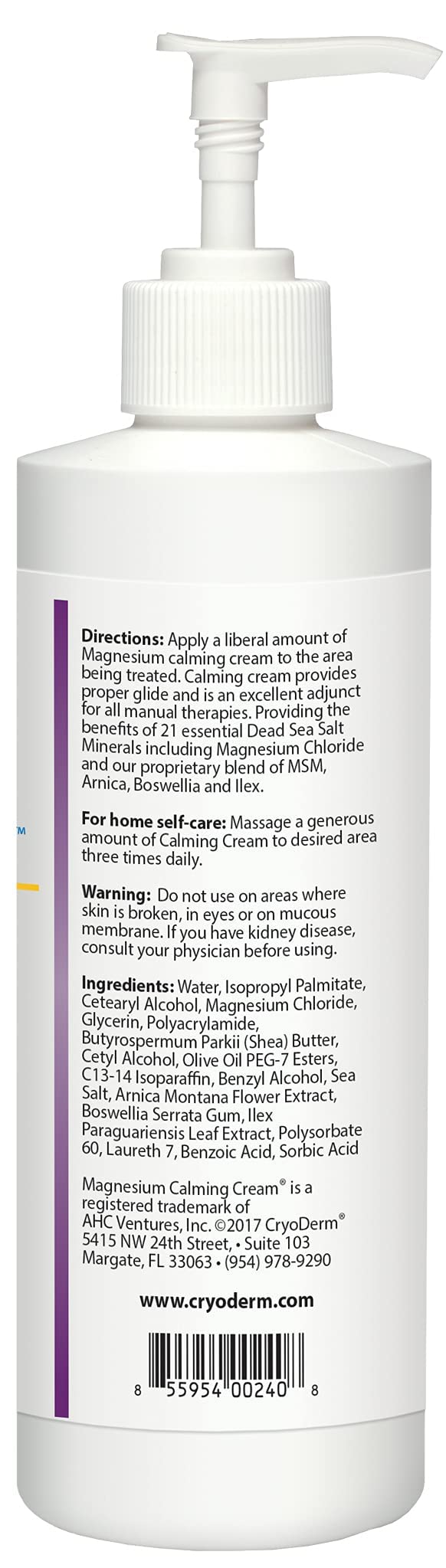 Lifestyle shot with Magnesium Calming Cream 8 oz in spa setting