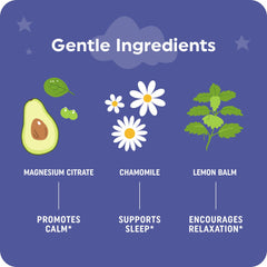 Gummies infused with Chamomile and Lemon Balm for relaxation