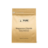 Crystal magnesium chloride powder in a jar