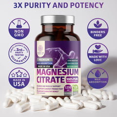 Wellness lifestyle image featuring magnesium supplement