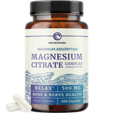 Magnesium Citrate 500 mg bottle with 120 capsules, gluten-free and soy-free