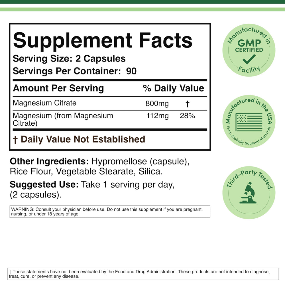 Serving size graphic showing 180 capsules per pack