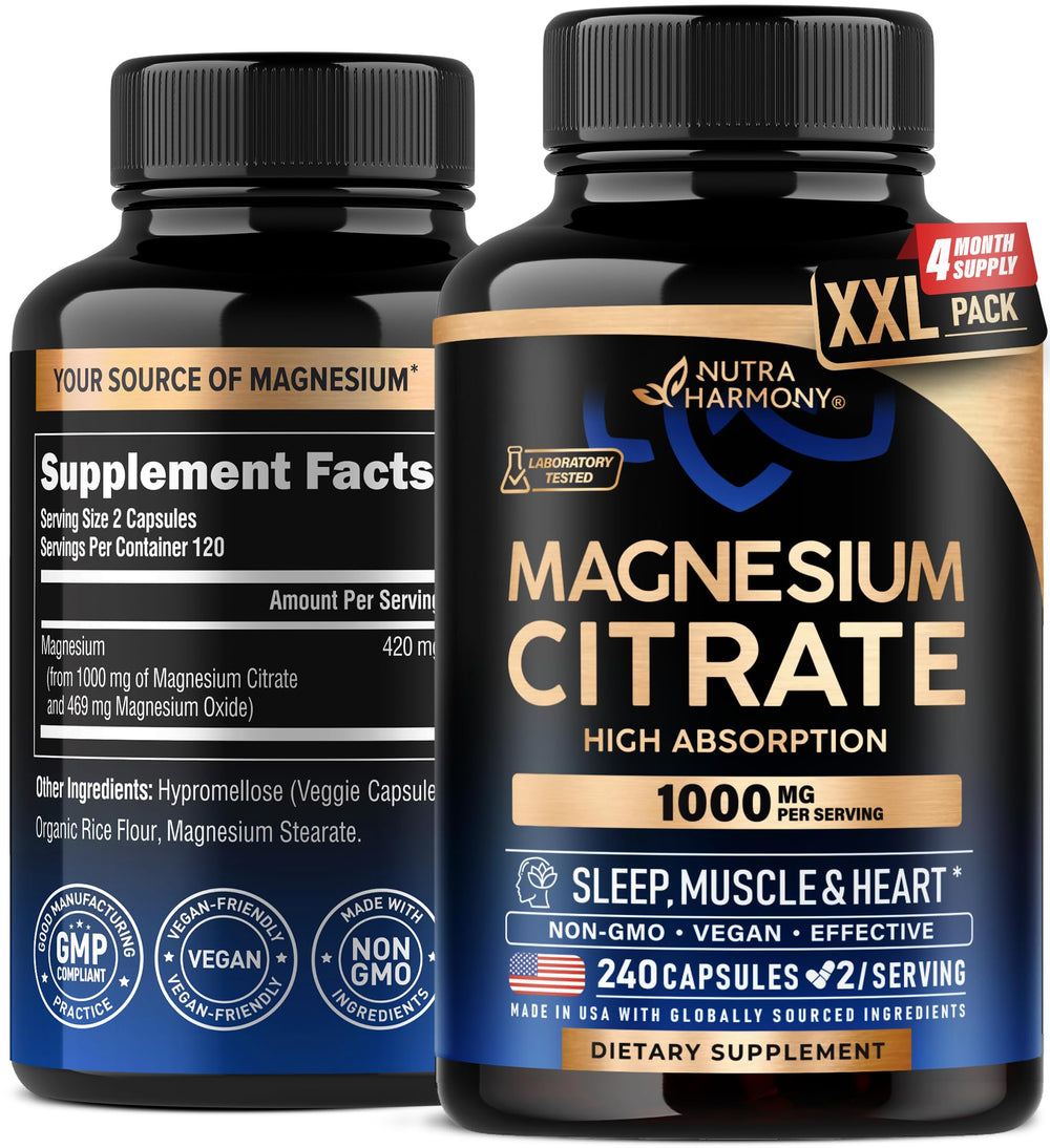 Bottle of Magnesium Citrate Capsules 1000mg