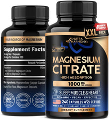 Bottle of Magnesium Citrate Capsules 1000mg