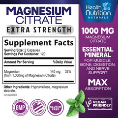 Two magnesium citrate capsules serving for 1000mg