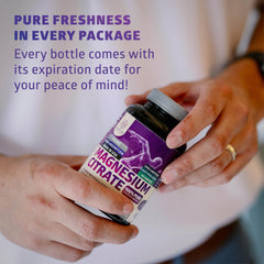 Packaging and label highlighting Magnesium Citrate 1250mg content