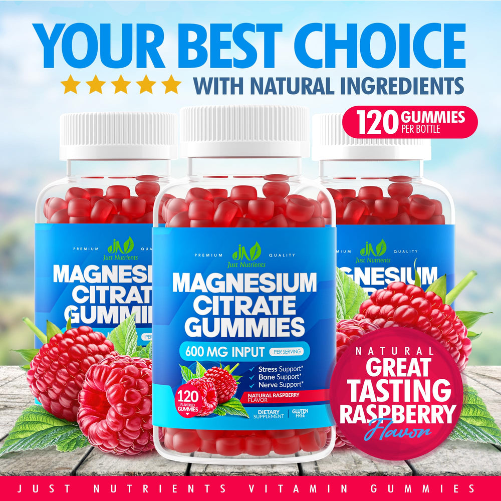 Magnesium Citrate Gummies bottle label showing 600mg