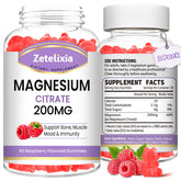 Two-pack bottle set of magnesium citrate gummies raspberry flavor, 120-count