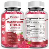 Front view of Raspberry-flavored Magnesium Citrate Gummies bottle