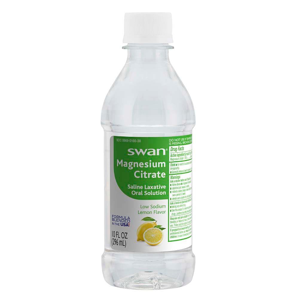 Magnesium citrate liquid laxative bottle with natural lemon flavor