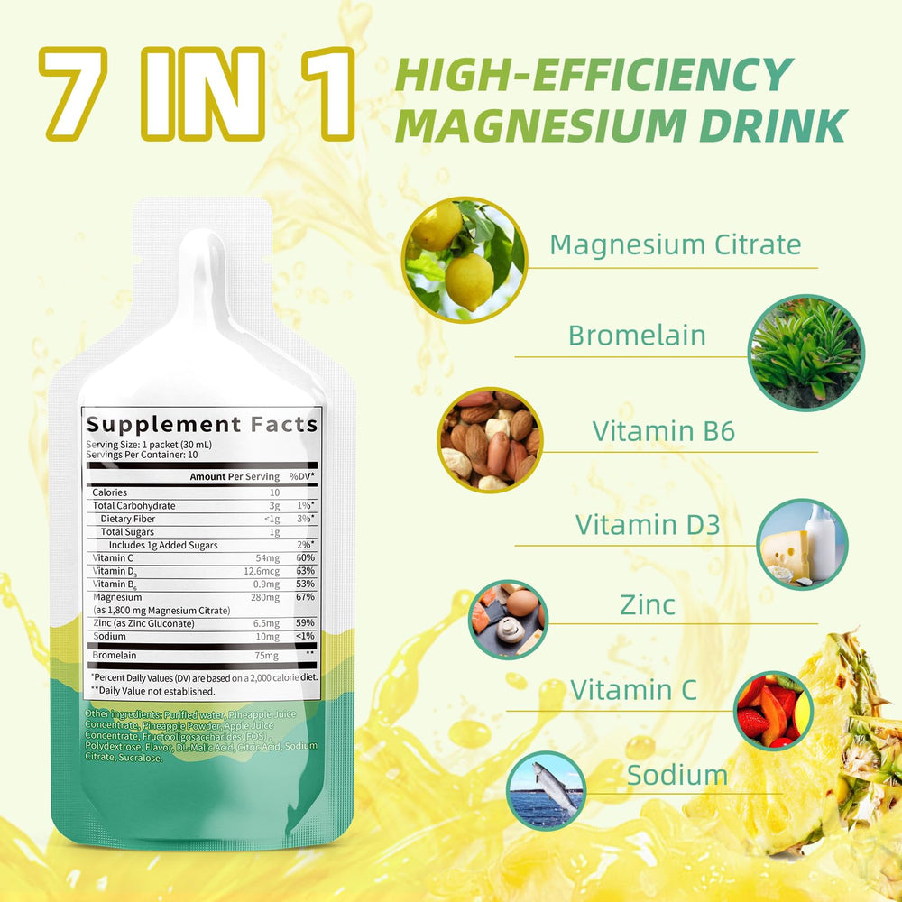 Nutrition label close-up for Magnesium Citrate Liquid Supplement