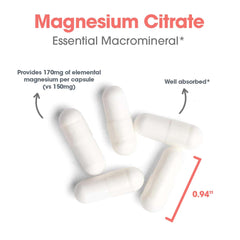 Label highlighting stress support claim for magnesium citrate