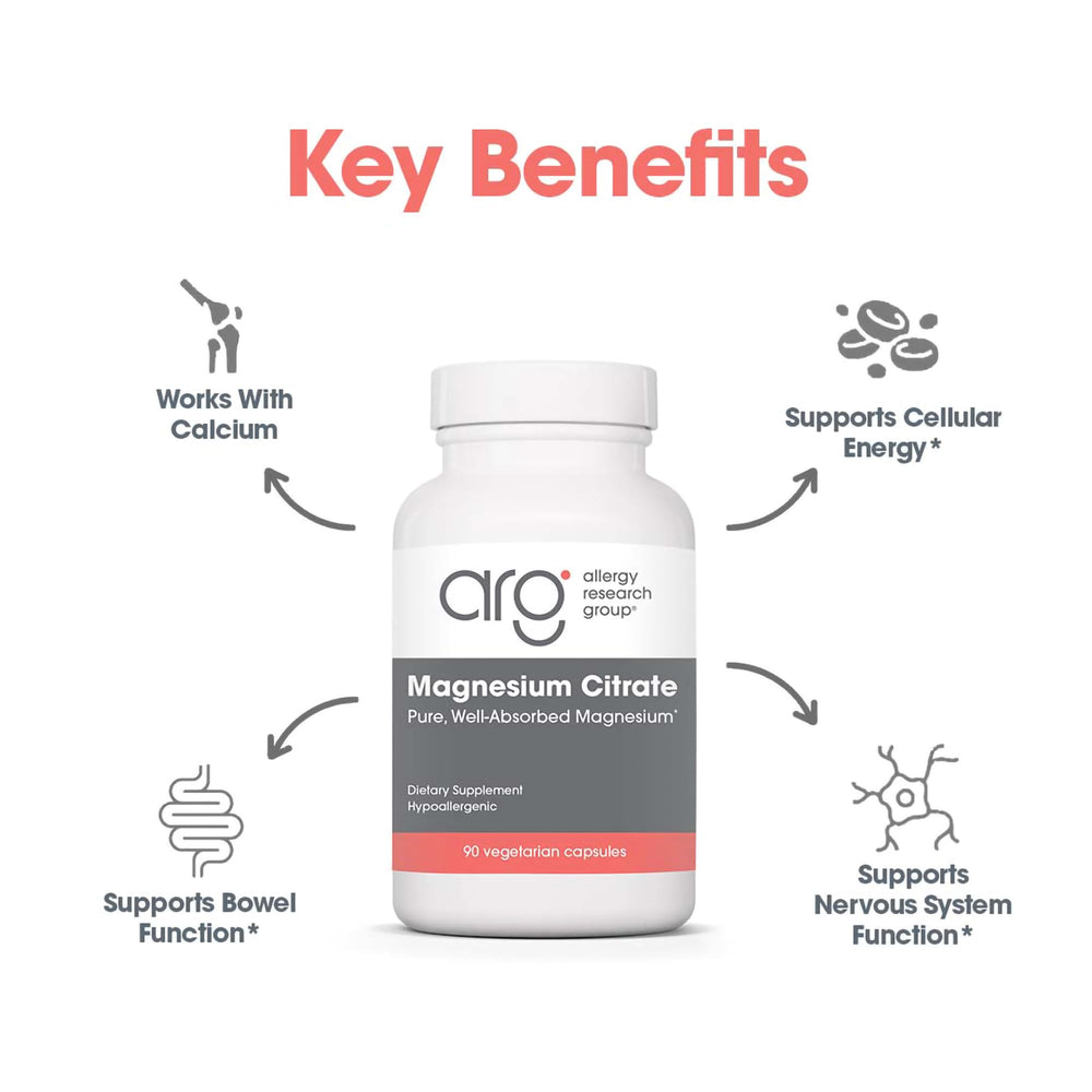 Ingredient list for Allergy Research Group Magnesium Citrate supplement