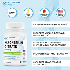Made in USA magnesium citrate formula, vegetarian-friendly