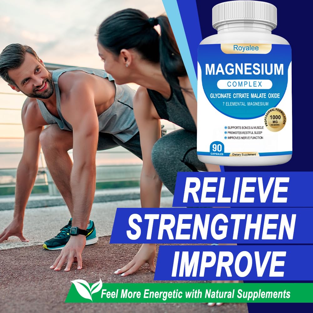 Graphic listing seven magnesium forms including glycinate and citrate