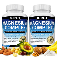 Bottle of Magnesium Complex 8-in-1 1000mg with 180 capsules