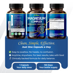 Product shot of Magnesium Complex bottle on white background