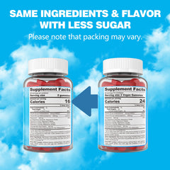 Open bottle with gummies spilling out