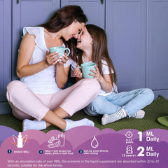 Label highlighting vitamins B6, B12, and D3 on the magnesium liquid bottle