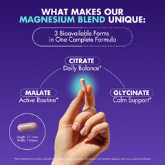 Vegan magnesium capsules inside bottle