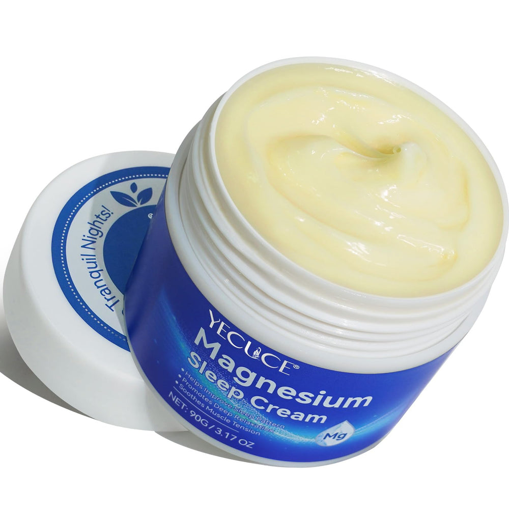 Magnesium Cream for Sleep bottle with almond oil and Vitamin E