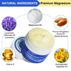 Relaxing spa-like presentation of magnesium cream with lavender