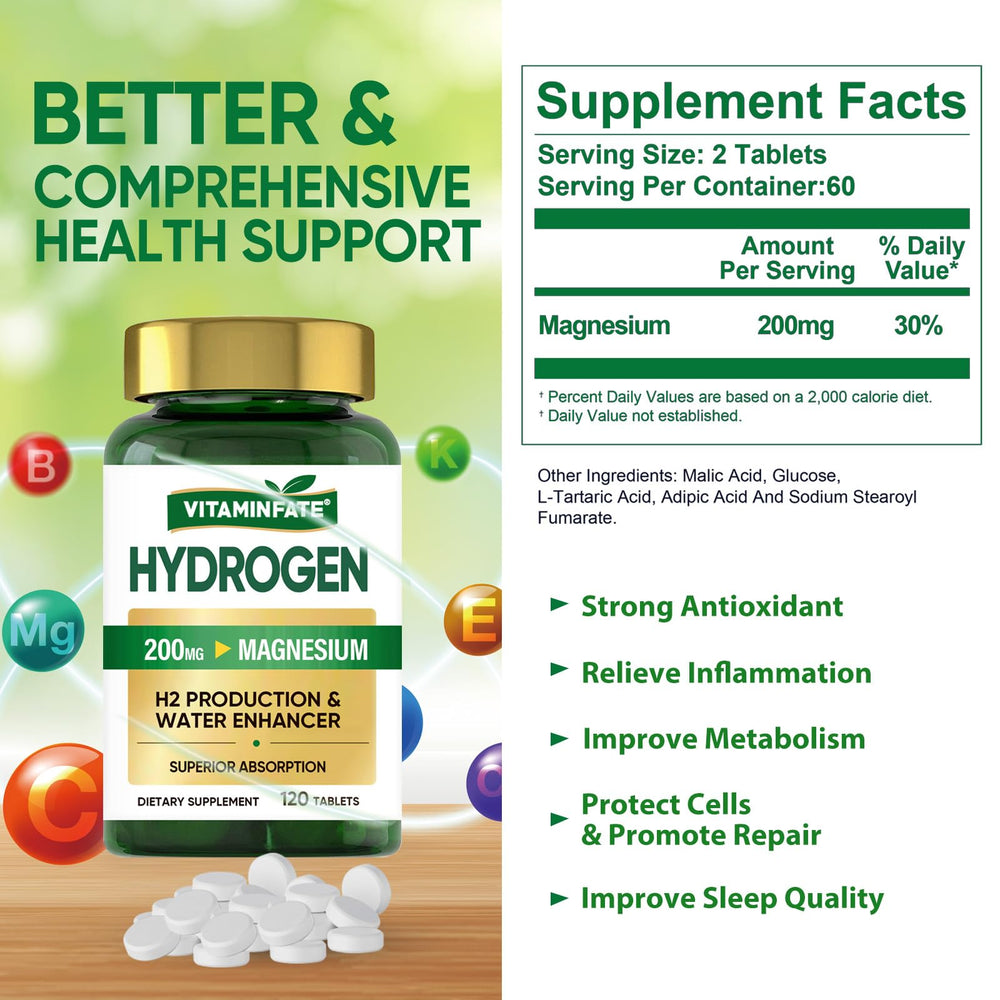 Close-up of magnesium and electrolytes in hydrogen water tablets