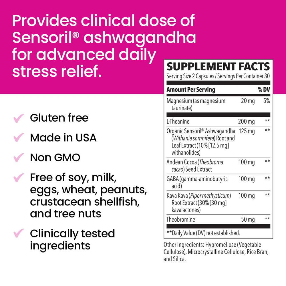 Magnesium, GABA, L-Theanine with cocoa and kava ingredients