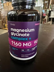 Close-up of magnesium glycinate capsules showing chelated form