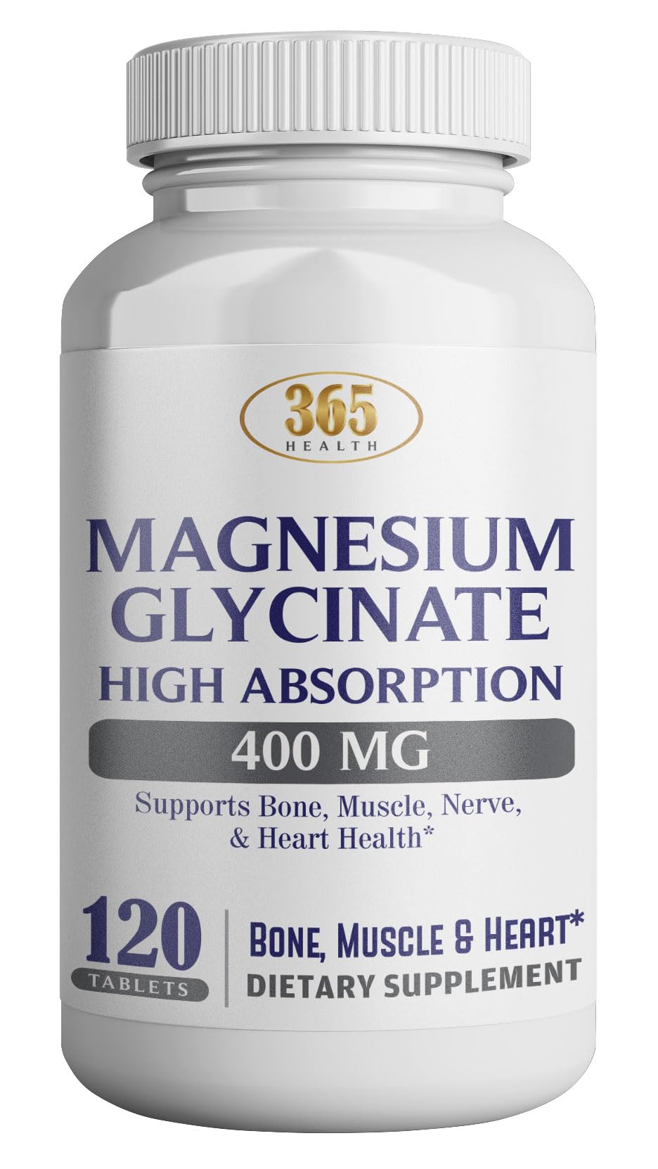 Bottle label: Magnesium Glycinate 400mg per serving